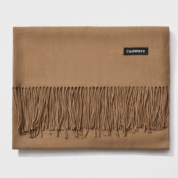 Brun/Beige Viskose Sjal - Kaffe Mørk brown