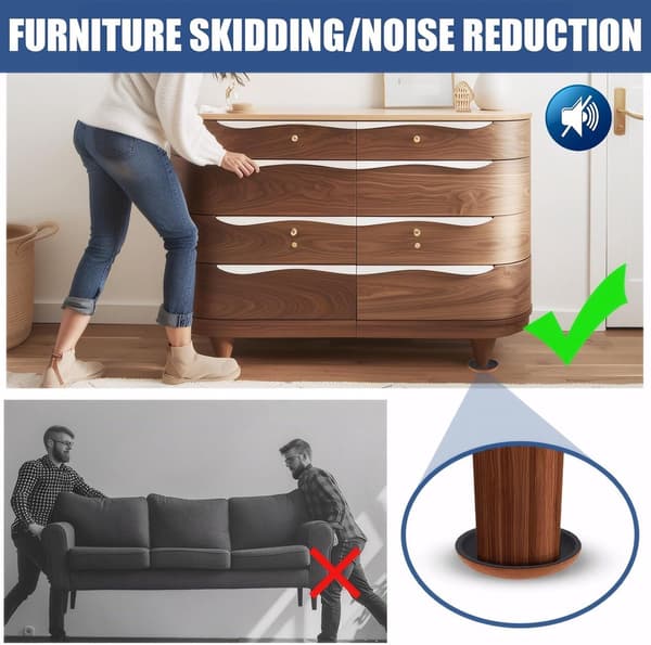 Tunga Möbelglidare, 8-pack, Möbelskydd, Återanvändbart Rep- och Ljudskydd, Brun