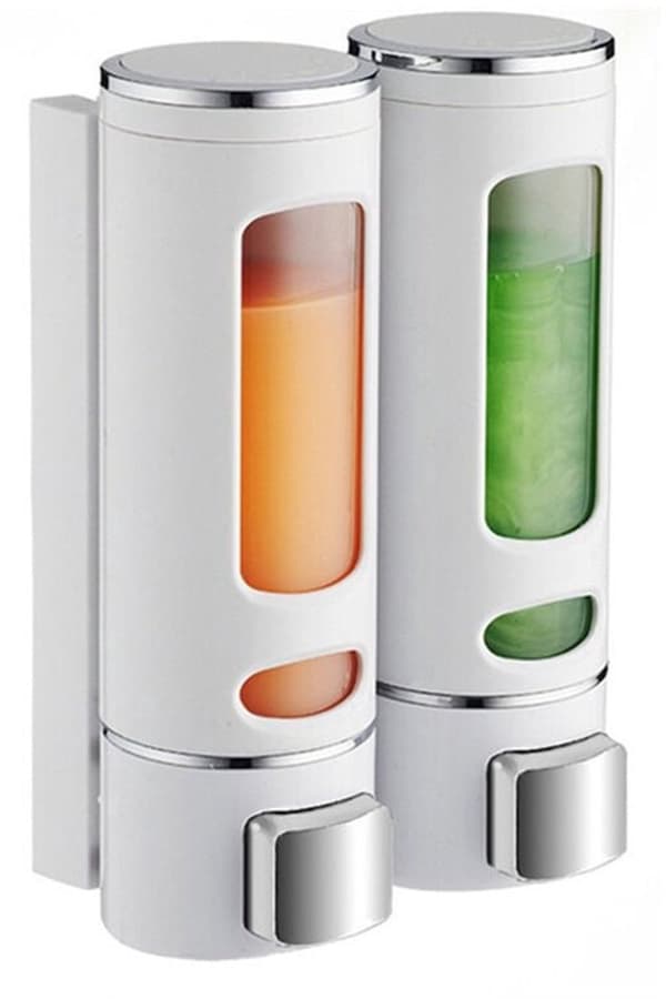 Opvaskemiddeldispenser, vægmonteret sæbedispenser - 2 kamre - 400 ml