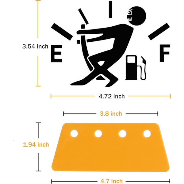 Morsomme Bilstikker, Høy Drivstofforbruk Dekal, Universelle Drivstoffmåler Stikker for Biler, Lastebiler, Motorsykler, SUV-er, Svart