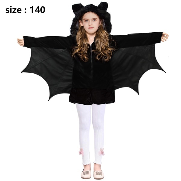 Fleece flagermuskostume til børn, fleece flagermuskostume til børn med vinger