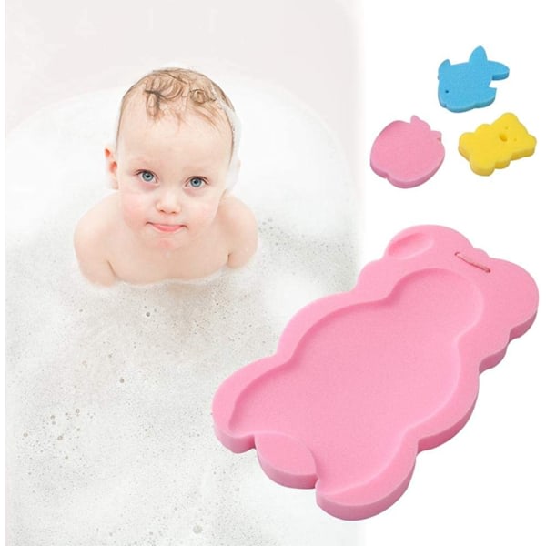 Baby halkfri söt tecknad kroppssvampmatta mjuk spädbarnsbadsvamp antibakteriell kudde baby nyfödd luktfri rosa