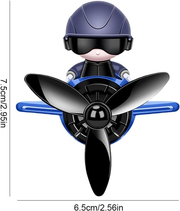 2-pakning Svart Fly Pilot Bilventil Klips Luftfrisker med Dufttabletter Personlig Tilbehør til Luftventil Aromaterapi Ornament Interiør (Blå