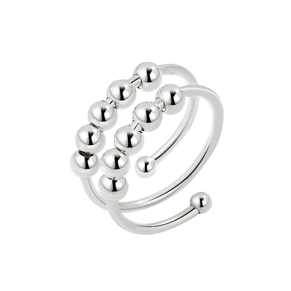 Antistressring dubbelt justerbar koppar platina silver sexdelad set-WELLNGS