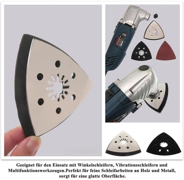 4-delars set - Triangulärt slipplatta - Stjärnformat låssågblad - Multifunktionell slipplatta