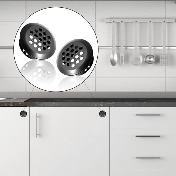 ING 10 Sorte Runde Ventilationsriste - Monteringsdiameter 35 mm (1,38 tommer)