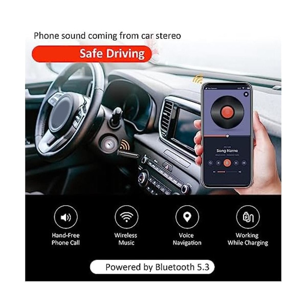 Auton Bluetooth-sovitin Auton Bluetooth-äänivastaanotin Kotistereo Kaiutin Kuulokkeet Bluetooth([HK])