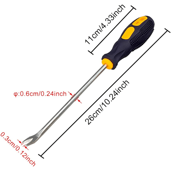 Negletrækker, 3mm U-spids Skruetrækker Negle Nitter Knap Løfter Trækker Stifter Fjerningsværktøj