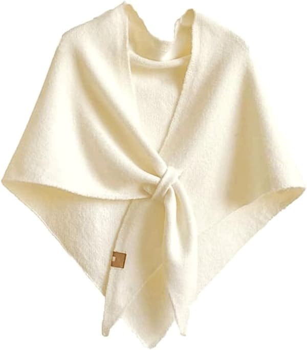 ING Skjerf for kvinner - Strikket skjerf - 180×70cm - Hvit