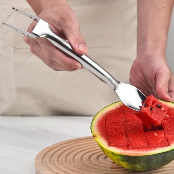 Watermelon Cutter - Enkel å rengjøre, praktisk verktøy for å skjære vannmelon, dobbelt-endet gaffelskjærer for hjemmet Kaesi[HK]