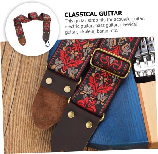 Gitarrband - Justerbart gitarrband - Jacquardväv - Universellt - 5 cm brett