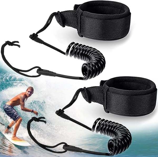 Surfbräda benrep, 10 fot, 5 mm elastiskt, 2-pack, säkerhetsrep för paddelbräda