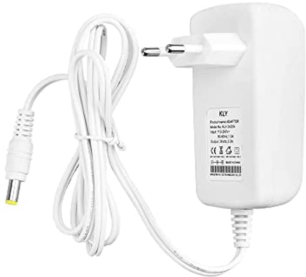 12V 2A oplader med 5.5x2.5mm DC-stik - hvid