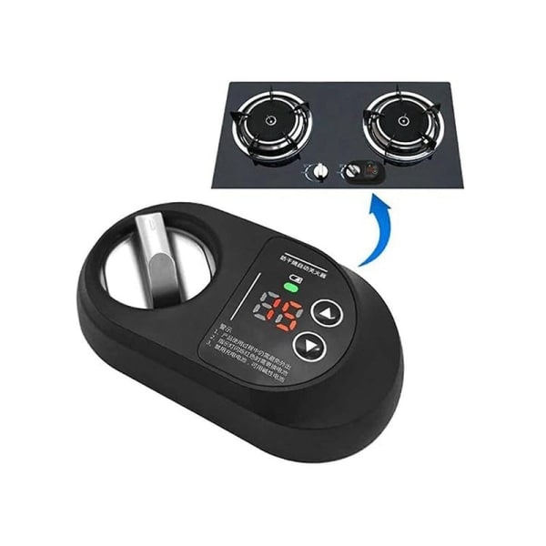 Gasovn Automatisk Ildslukningstimer Køkken Smart Switch Anti-Tør Tilbehør Naturgas Gasovn Timer (Højre Switch) [HK] SølvSort