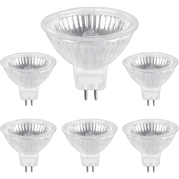 Halogenlampe Gu5.3 50w 12v, 800lm varm hvit 2700k dimbar, halogen spotlight pære Mr16, 6 stk [DB]