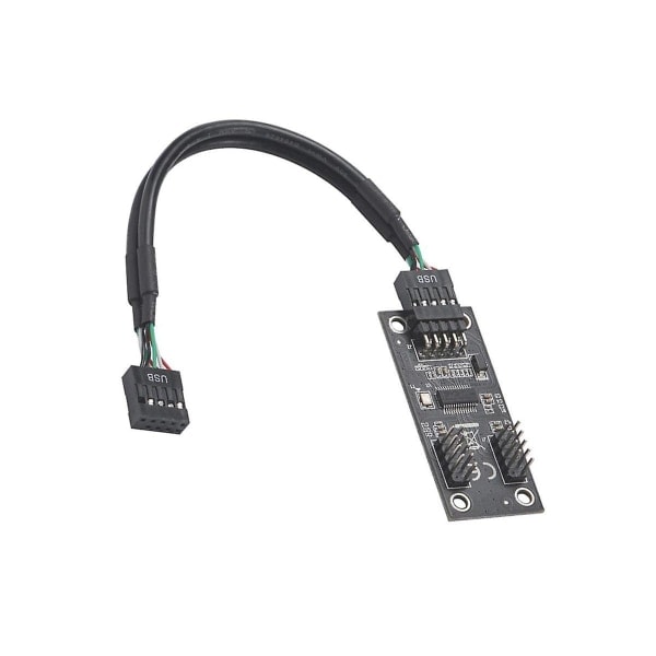 USB Hub USB Splitter USB2.0 9-Pin til Dobbelt 9-Pin Hub Adapter Riser Motherboard USB 9-Pin Stik 1 til ([HK])