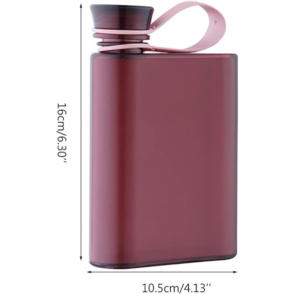 2 st platta vattenflaskor, platt vattenkopp, platt vattenkopp i plastmaterial, A5-pappersvattenflaskor, 500 ml