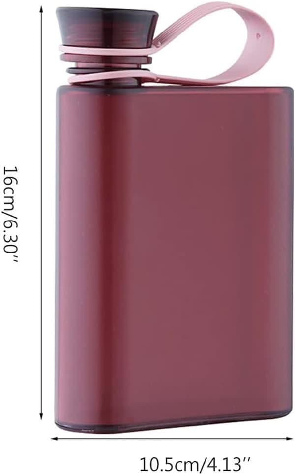 ING 2 stk. flat vannflaske, flat vannkopp, flat vannkopp i plastmateriale, A5-papirvannflasker, 500 ml