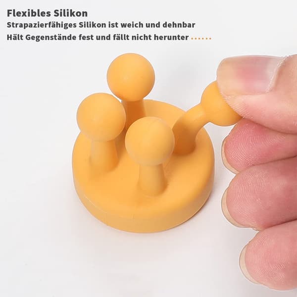 Sømfrit silikone multifunktionelt klæbekrogsæt (4 stk.): tandbørste-, skraber-, håndklæde- og nøglekroge, sort.