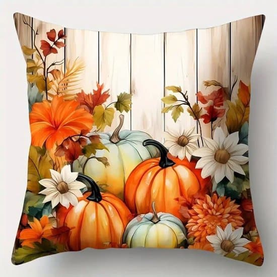 ING Kuddfodral - 4-pack - Höstpumpablomma - Soffa och Sovrumsinredning Kuddar - 45x45cm