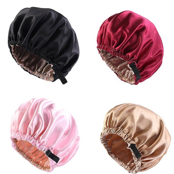 Mössa för sömn öronkläder Bonnet huvudbonad huvudband turbaner för kvinnor Svart
