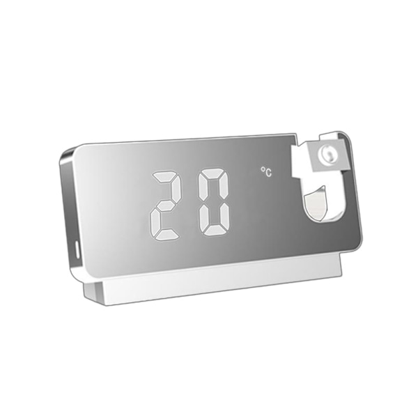 Digital Projektionsväckarklocka Grå Vit