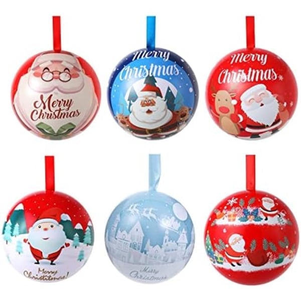 Christmas Candy Cans Hanging Decorations, 6 pcs Creative Christmas Tin Cans, Christmas Tree Hanging Ball