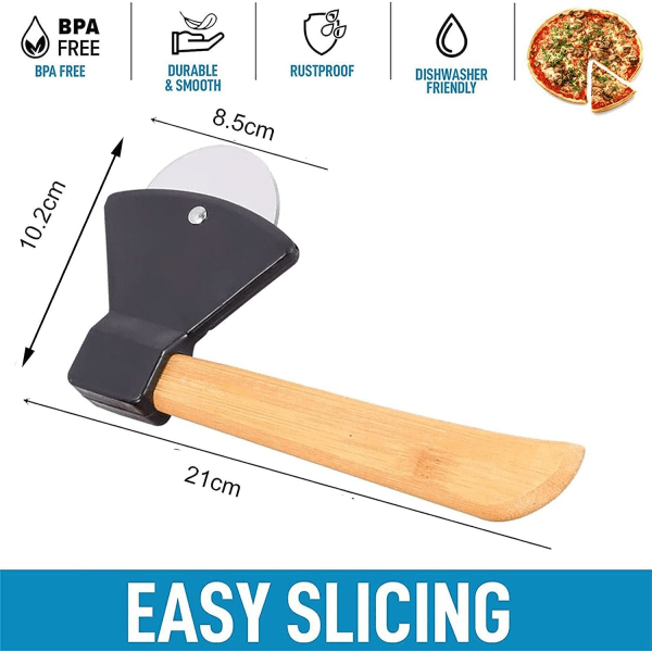 Pizzaleikkuri - Musta teräksiterällä - Kestävä ja ergonominen pizzaleikkuri