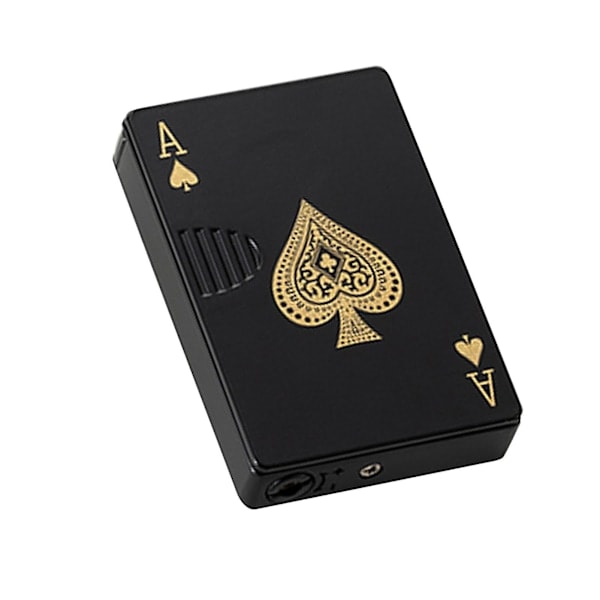 Poker Lighter Spade A Zinc Alloy Windproof UV Money Control Refillable Green Flame Lighter For Travel Camping Outdoor, Very Practical