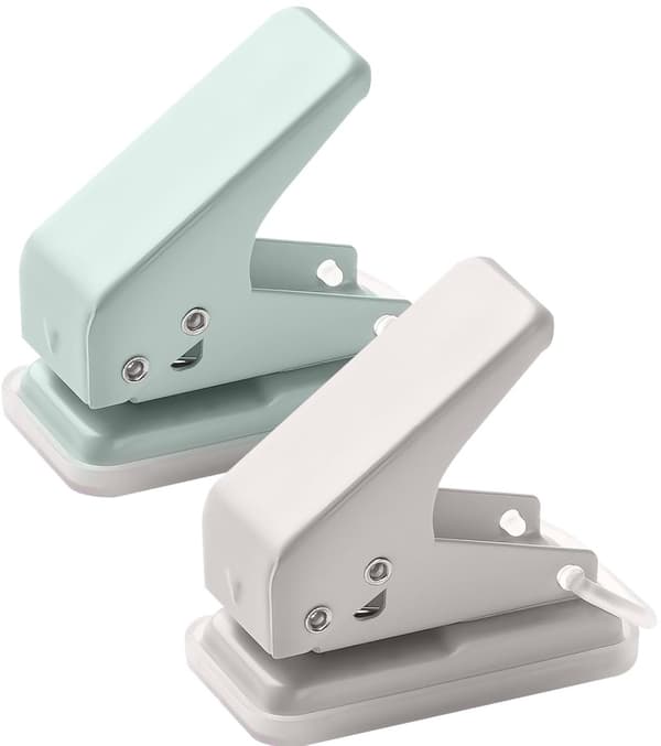 ING 2-pack Mini Hålslagare för ett Hål, 6 mm, 10 cm, Grön, Vit