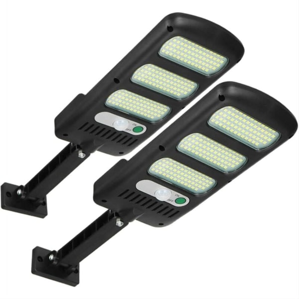 2-pakning 213 LED Solcellelamper for Utendørs med Bevegelsessensor Vanntett 180° Justerbar Solcellelampe for Utendørs Vegger, Hager, Gater, Verandaer