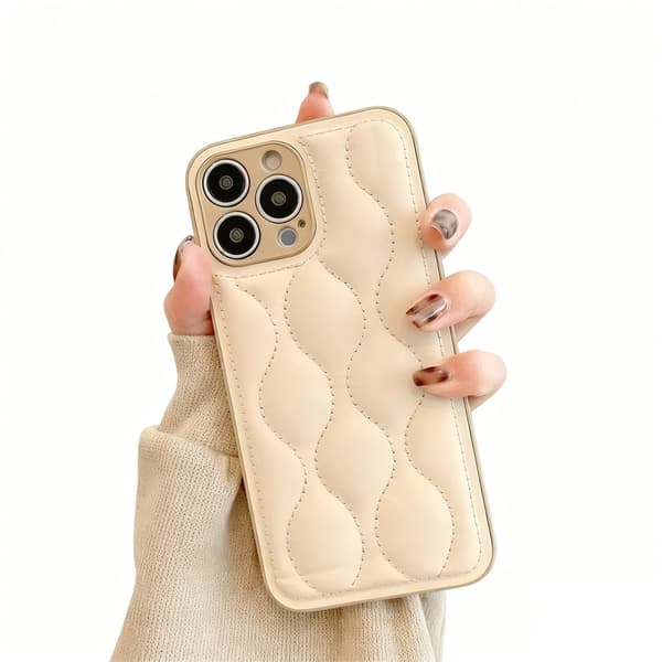 ING iPhone 16 Pro Max mobilskal, enkelt diamantmönstrat läderfodral
