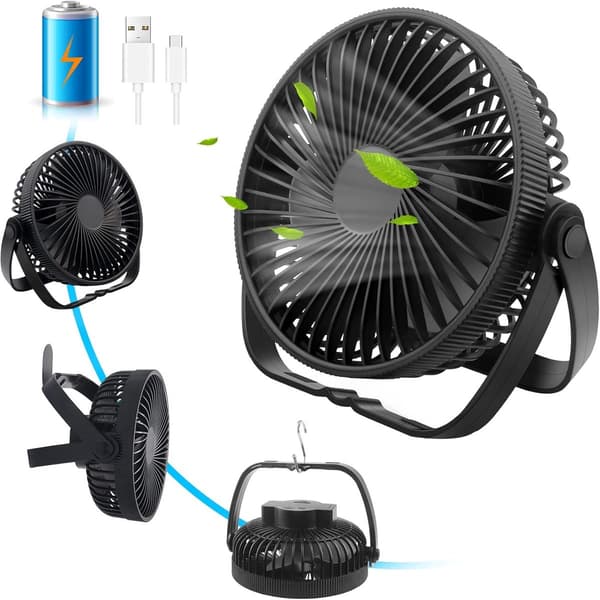USB bordventilator, 3-i-1 med 3 hastighedsindstillinger, 360° justerbar.