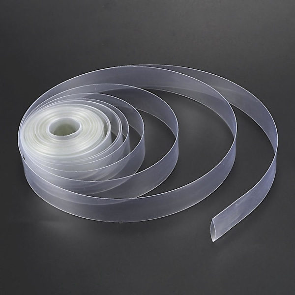 10 metriä 23 mm leveää PVC-lämpö kutistuvaa putkea, läpinäkyvä, 1 x AA-paristolle