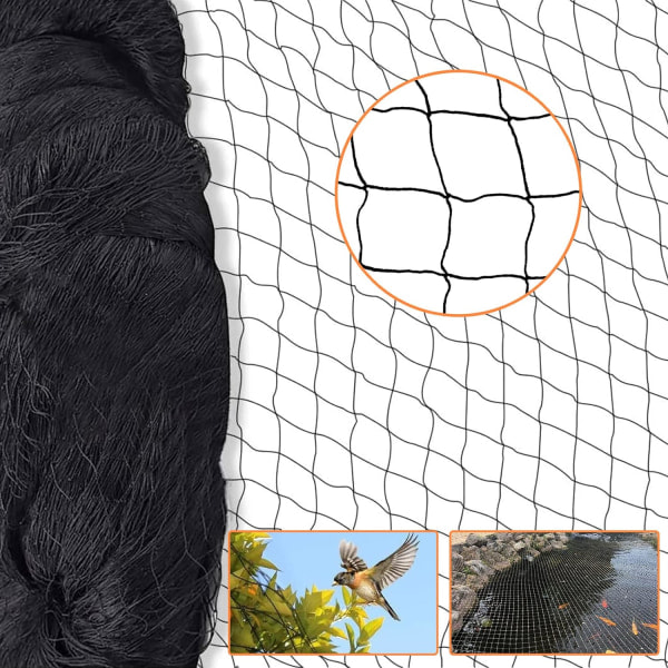 15x15m fuglenet, muldvarpenet - sort beskyttelsesnet 5 x 5 cm maske, alsidigt hønsegårdnet