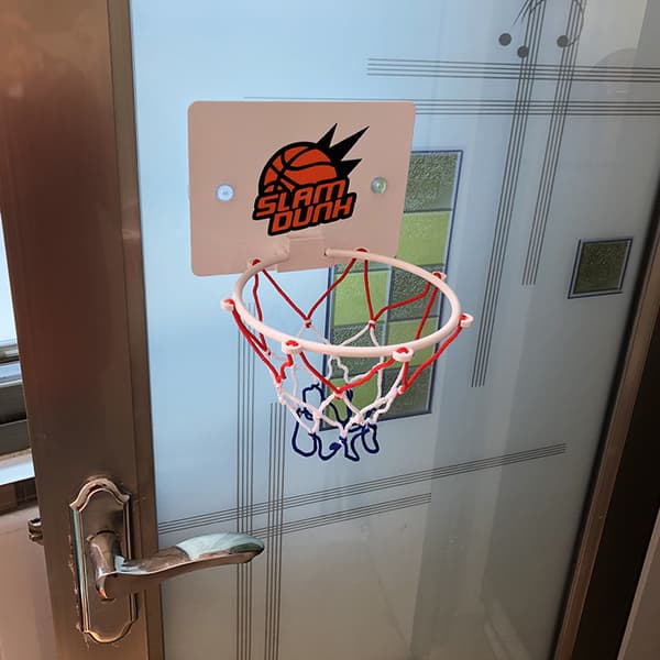 Dunk, sovrum, badrum, kontor, skrivbord, mini basketboll dekoration