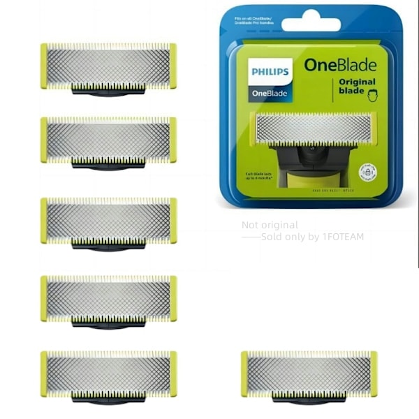 Helt Nytt! Högkvalitativa Philips Original Ersättningsblad i Rostfritt Stål Kompatibla Elektriska Rakapparater (Modell QP250/50) + 6-pack