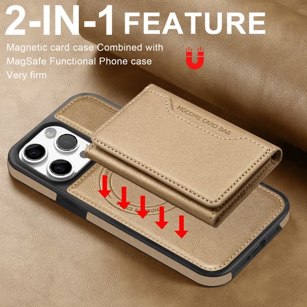 iPhone 12 -puhelinkotelo, monitoiminen korttipidike, musta