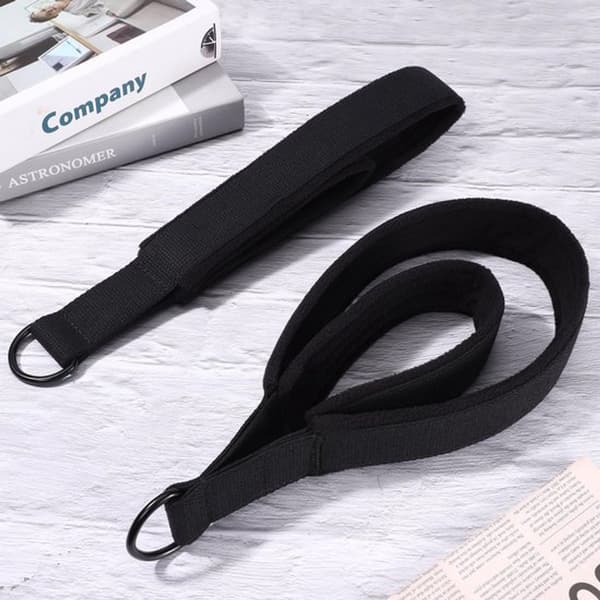 Pilatesremmar, Dubbla D-ringremmar för Pilates Reformer, Vadderade, Hemmaträning, 2-pack, Blå