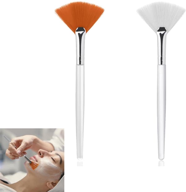 ING Fanformet børste - Makeupbørste - Professionel foundationbørste - To-delt sæt