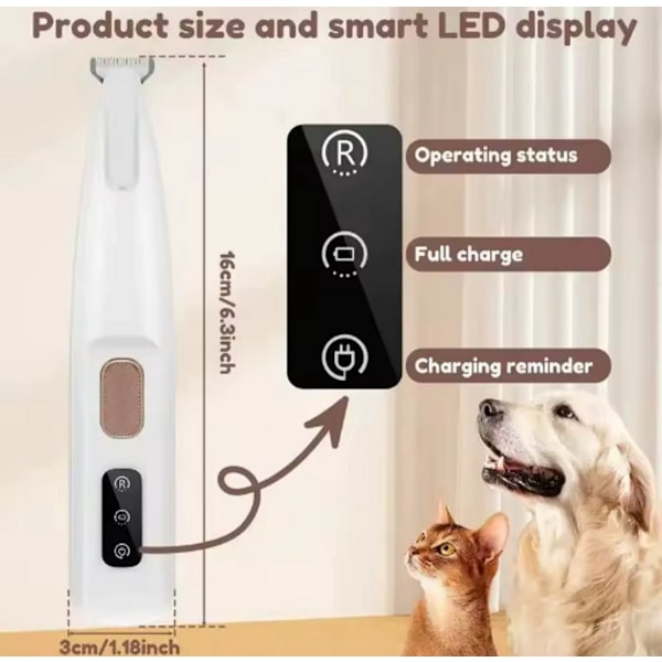 Hundtrimmer - 18mm trimmer - vit