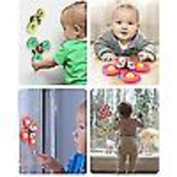 3 st Baby Sugkopps Snurrleksaker Fidget Spinner Badleksaker flerfärgade