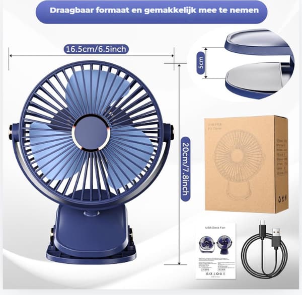 Bordventilator - Gulvventilator - Justerbar vindhastighed - Oscillationsfunktion - Bordventilator - USB-interface