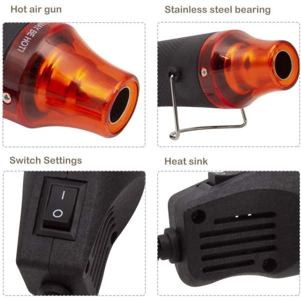 Mini Elektrisk Värmepistol 300W, Krympvärmeverktyg för Hantverk, Pulverprägling och DIY-projekt