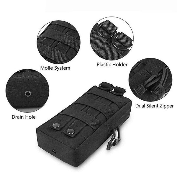 2PCS Taktisk Molle Väskor EDC Utility Väska Gadget Gear Väska Militär Väst Midjeväska