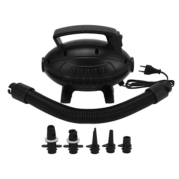Elektrisk Luftpumpe 600W Høy Effektivitet Lav Støy Oppblåsings Pumpe med 5 Dyser for Oppblåsbar Madrass Seng Svømme Ring EU Plugg 220-240V