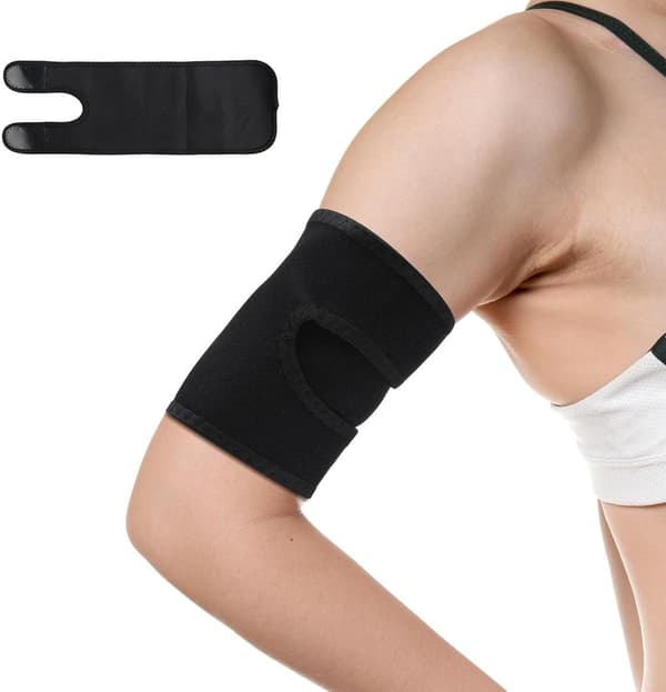 Justerbart kompressionsärmstöd för biceps tendinit och armbåge