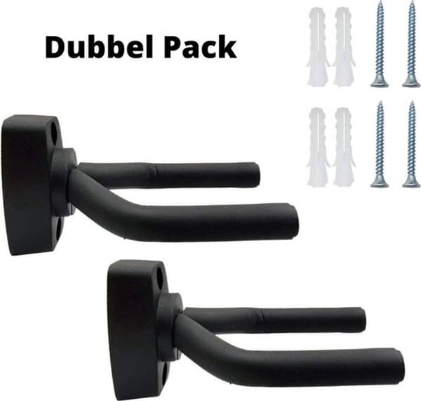 Väggfästen för gitarr, 2-pack, kompatibla med gitarrer, basar och ukuleler.
