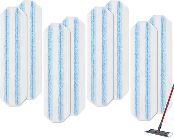4-pak - Mikrofiber Moppepude Erstatninger til O-Cedar H2pro Moppesystem - Moppehoved Erstatninger - Maskinvaskbar og Genanvendelig