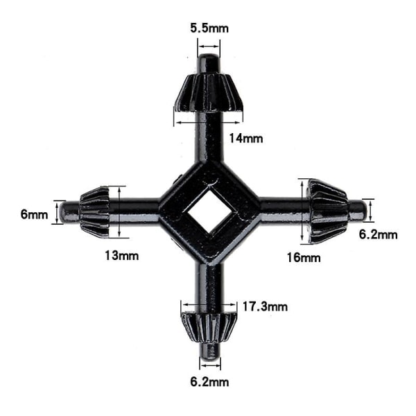 Universal chuck nyckel multifunktionell borr 4-i-1 borrverktyg